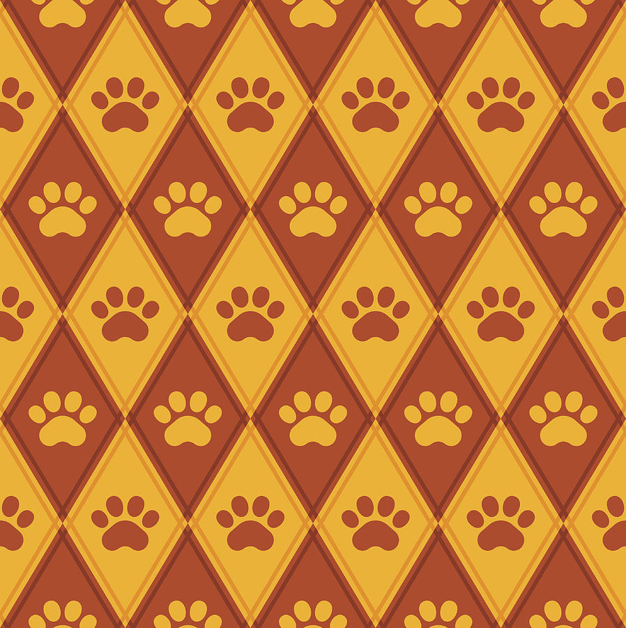Seamless Paw Print Background #2 Drawing by Filo