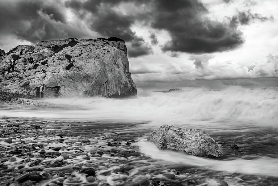 Seascape with windy waves during stormy weather. #2 Photograph by Michalakis Ppalis