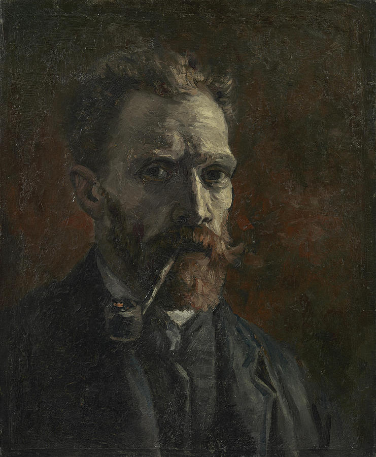 Vincent Van Gogh Painting - Self-Portrait with Pipe #2 by Vincent van Gogh