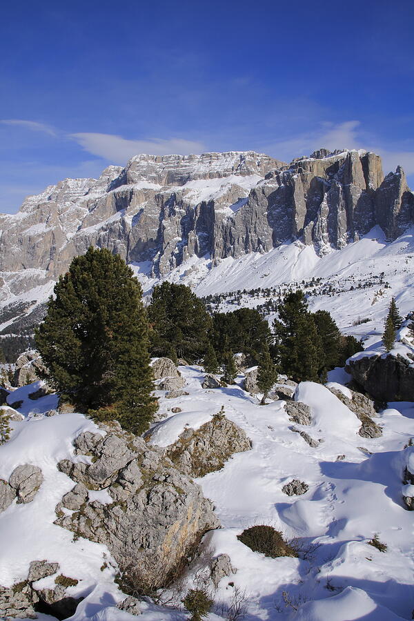 Sella Massive the Dolomites Italy at winter #2 Photograph by Pejft