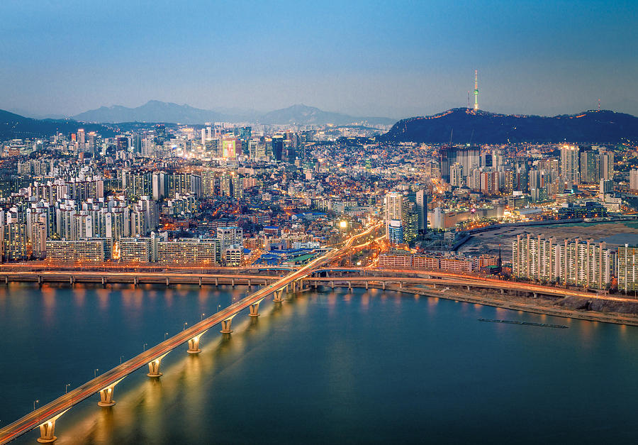 Seoul Cityscape at Dusk #2 Photograph by Georgeclerk