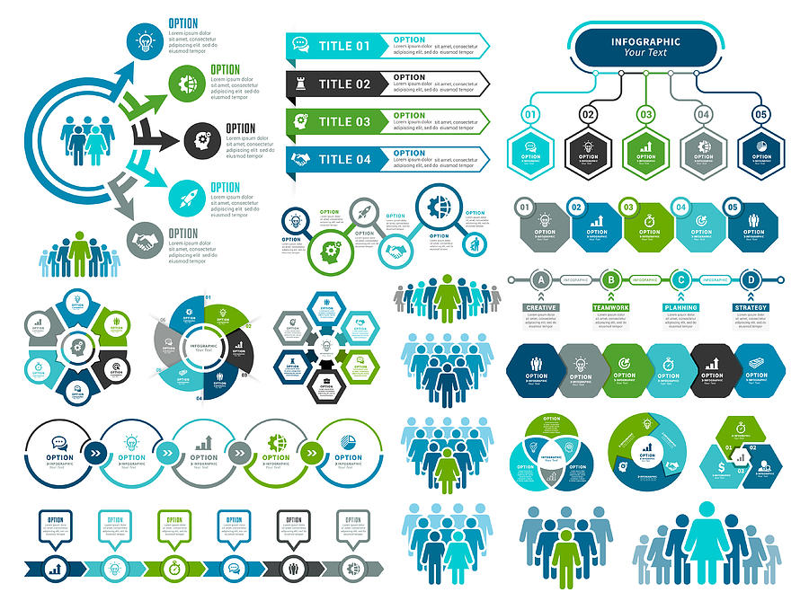 Set of Infographic Elements Drawing by Artvea