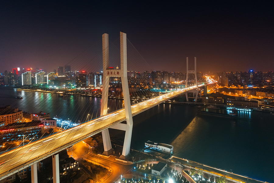 Shanghai Nanpu Bridge over Huangpu River  #2 Photograph by Songquan Deng