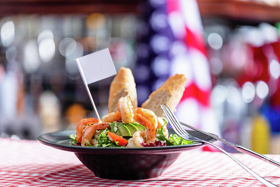 Shrimp salad served in american restaurant #2 Photograph by Michal Bednarek