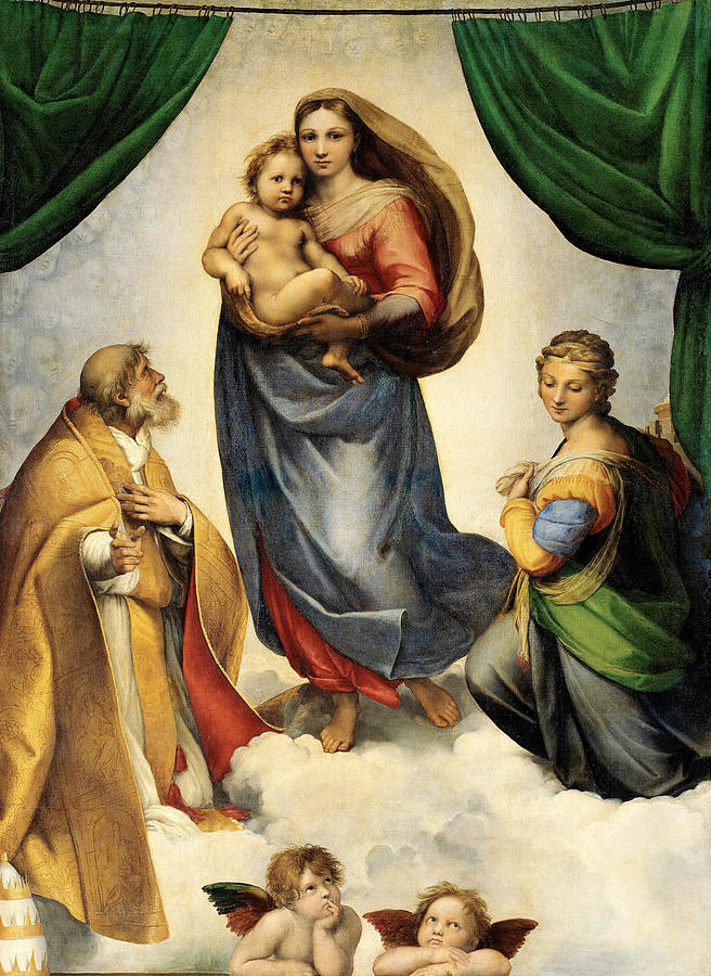 Madonna Painting - Sistine Madonna by Raphael by Mango Art