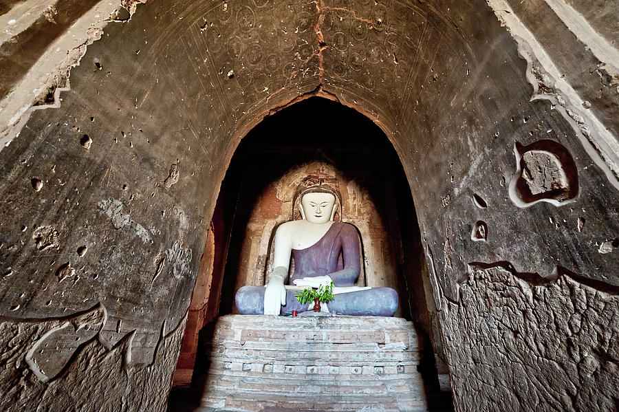 Sitting Buddha in a Stupa, Bagan, Myanmar #2 Photograph by Lie Yim
