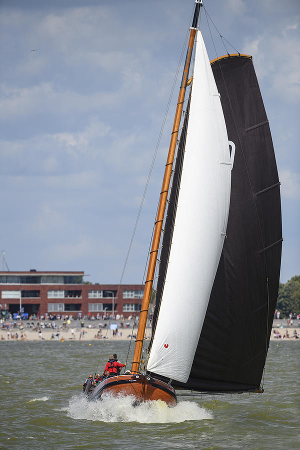 Skûtsje of Drachten Classic Frisian sailing Tjalk ship during the 2019 annual SKS Skûcheksilen #2 Photograph by Sjo