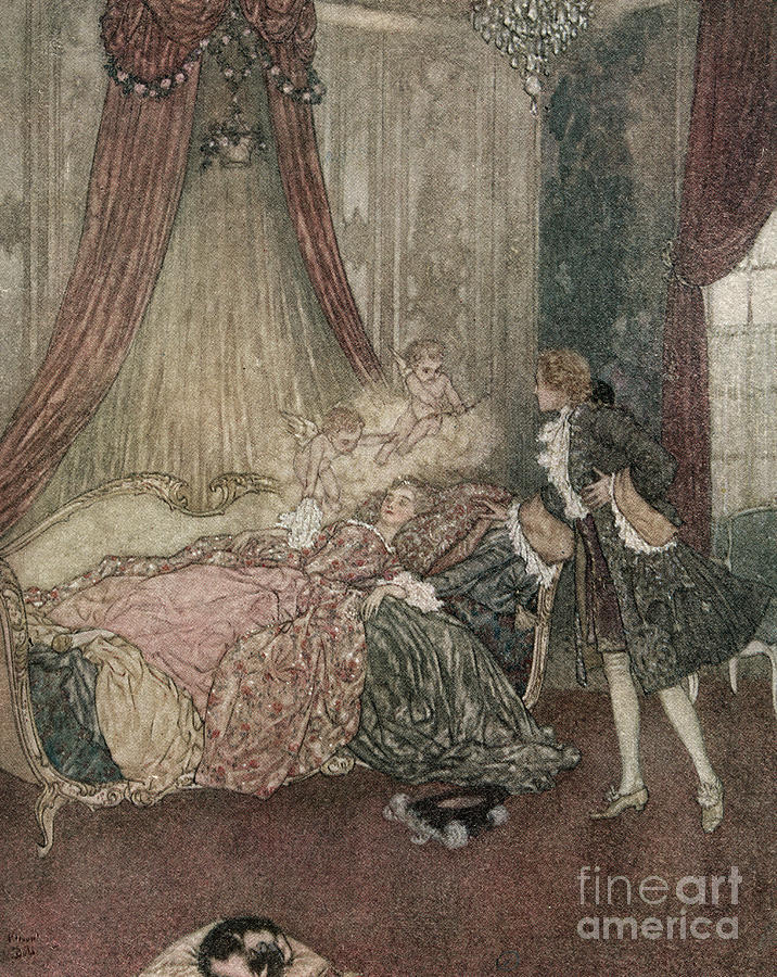 Sleeping Beauty, c1915 #2 Drawing by Edmund Dulac