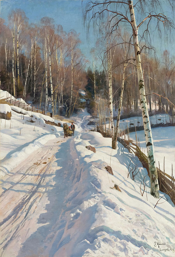 Sleigh Ride On A Sunny Winter Day Painting