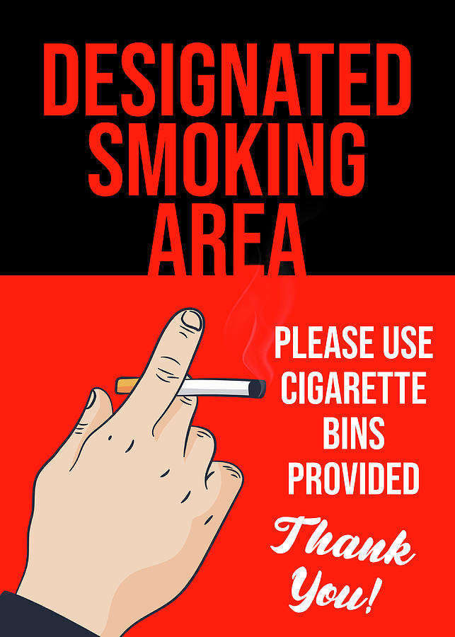 Smoking Area Wall Sign Digital Art by Sabrina Weinrich - Fine Art America