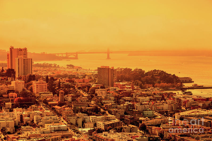 Smoky orange sky in San Francisco wildfire #2 Photograph by Benny Marty