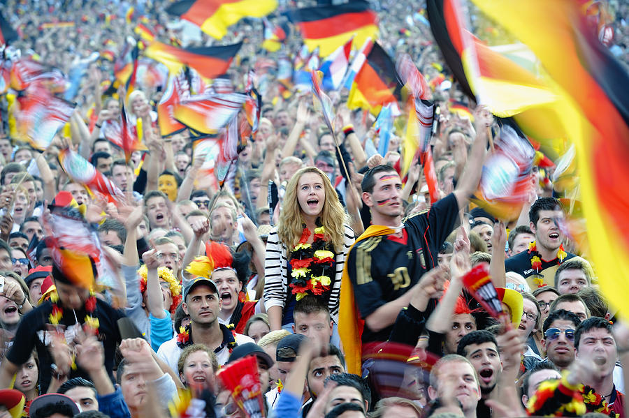 Soccer Fans at Public Viewing Area Brandenburger Tor #2 Photograph by Southerlycourse