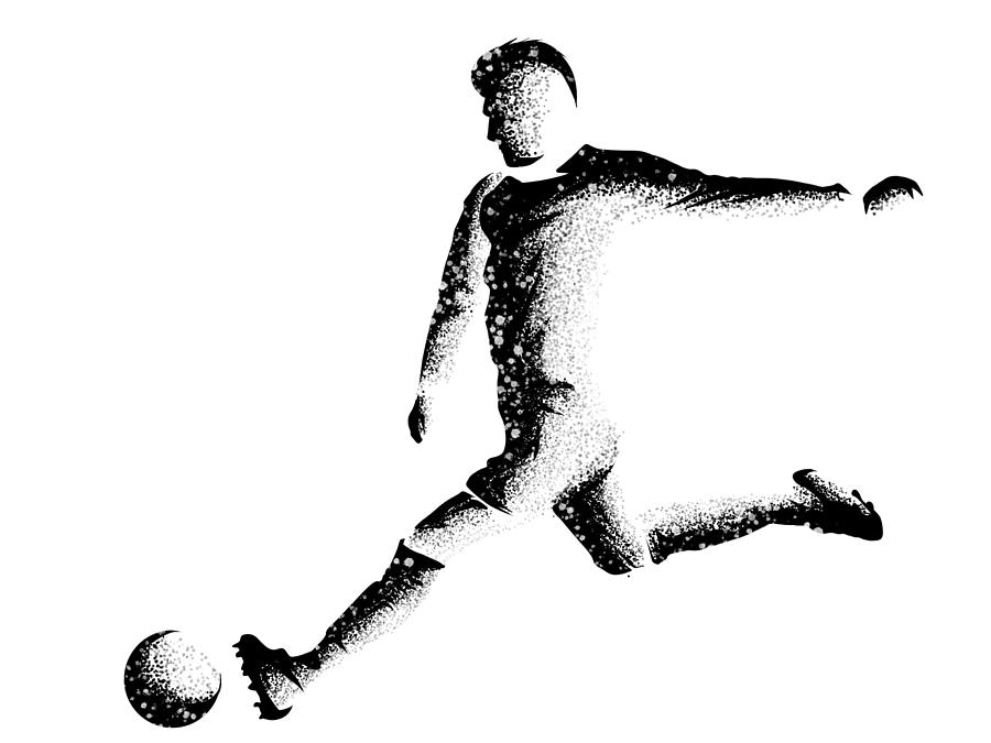 Soccer Player Kicking Ball Illustration Of Sport Digital Art By Dean Zangirolami