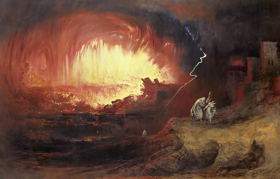 John Martin Painting - Sodom and Gomorrah by John Martin by Mango Art