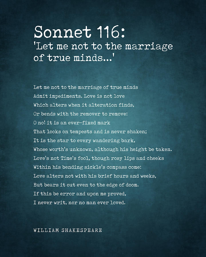 Sonnet 116 - William Shakespeare Poem - Literature - Typewriter Print 1 #2 Digital Art by Studio Grafiikka