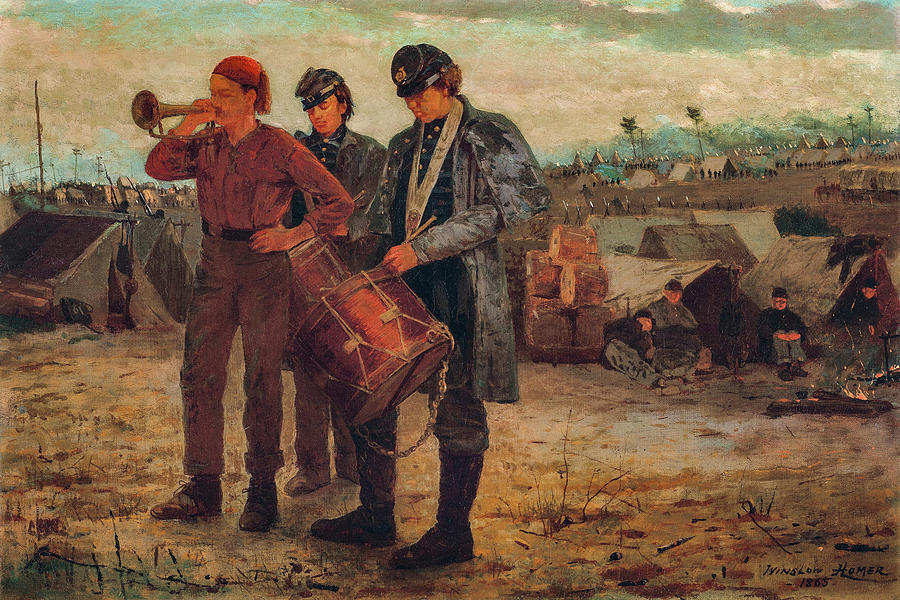 American Artists Painting - Sounding Reveille #2 by Winslow Homer