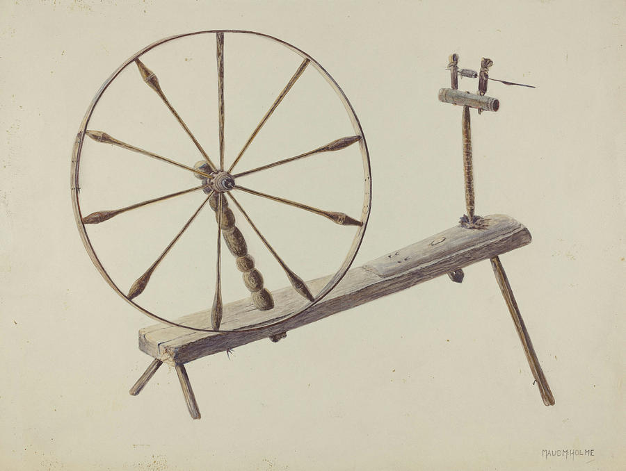 Spinning Wheel Drawing by Maud M Holme Fine Art America