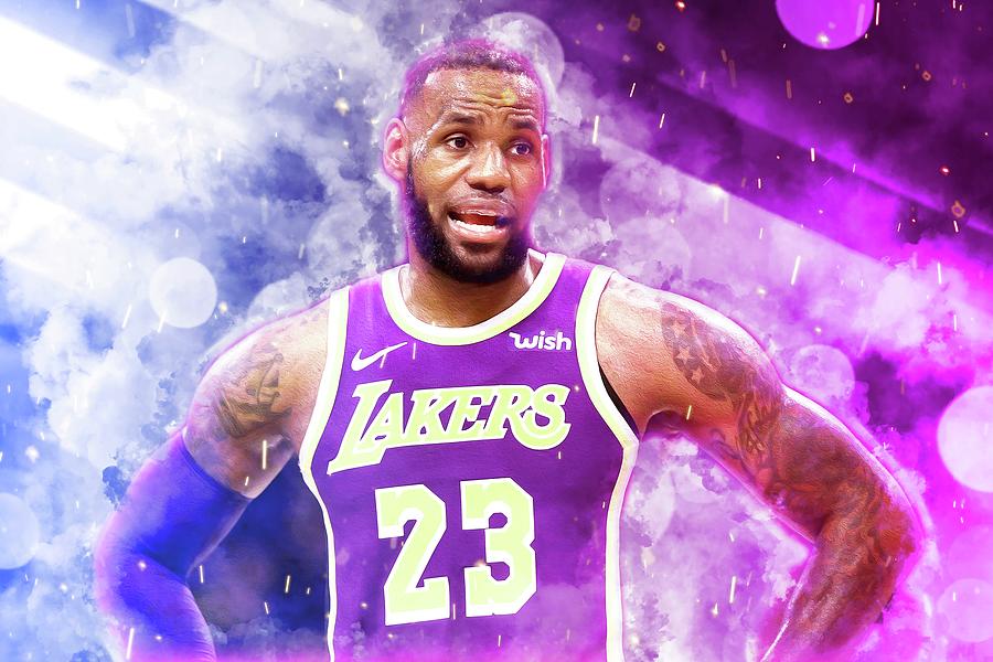 Sports LeBron James Basketball NBA Los Angeles Lakers Digital Art by ...