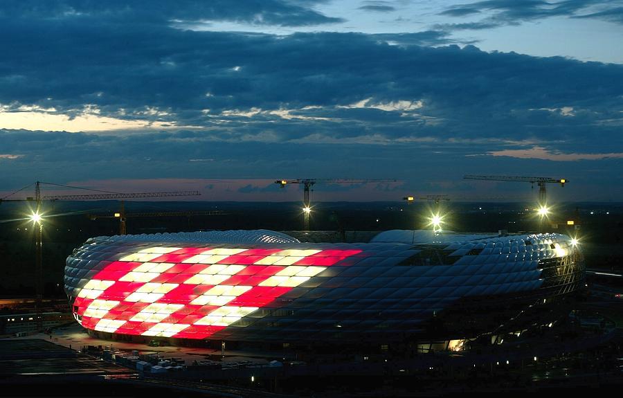 Sportstaette/Stadion: Allianz Arena 2004, Beleuchtungseinweihung #2 Photograph by Sandra Behne