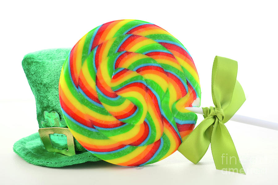 St Patricks Day Rainbow Lollipops #2 Photograph by Milleflore Images