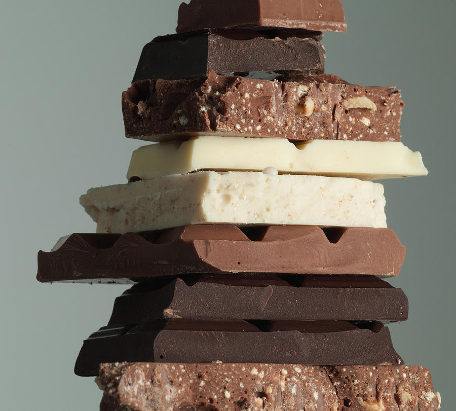 Stack of chocolate bars #2 Photograph by Martin Barraud