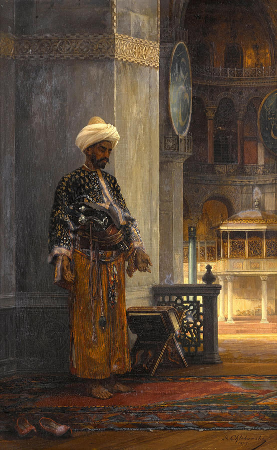 Standing Egyptian with Prayer Wreath, Willem de Famars Testas, 1862 #2 Painting by Artistic Rifki