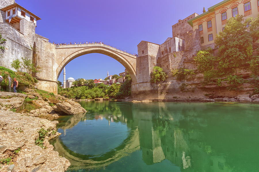 Stari Most, old bridge, Mostar, Bosnia and Herzegovina #2 Photograph by Elenarts - Elena Duvernay photo