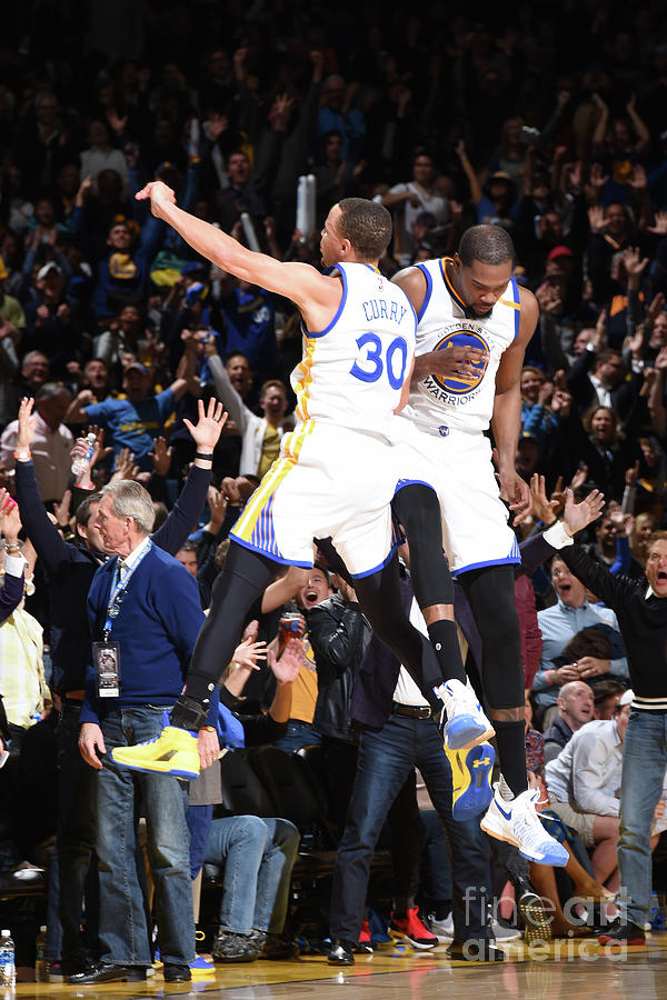 Stephen Curry and Kevin Durant Photograph by Andrew D. Bernstein