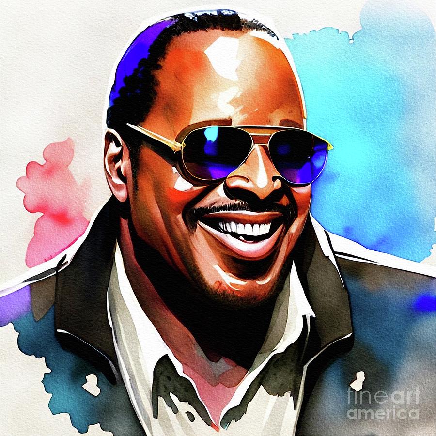 Stevie Wonder, Music Legend Painting by John Springfield - Pixels