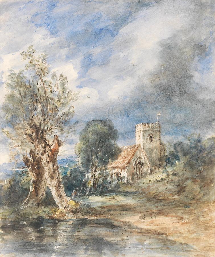 John Constable Painting - Stoke Poges Church  #2 by John Constable