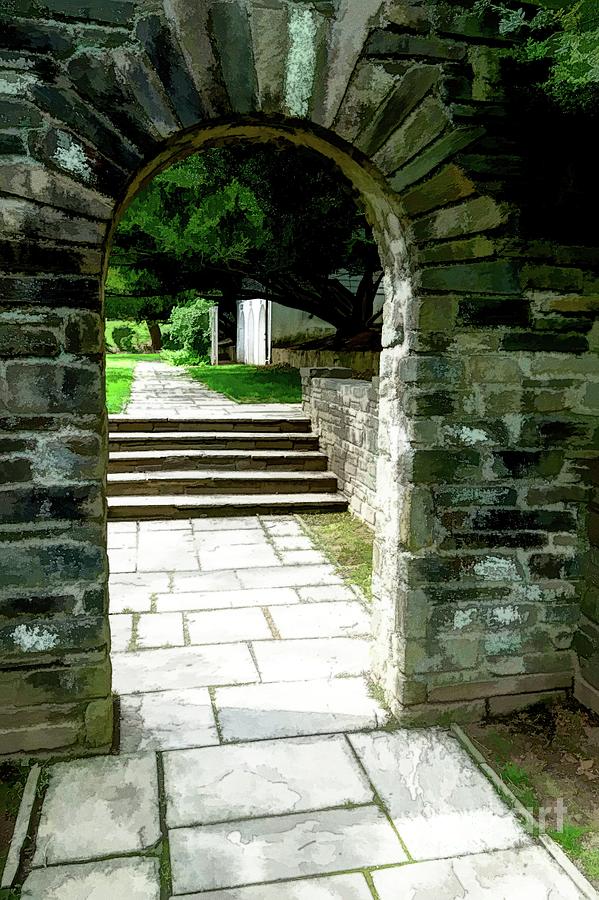 Stone arches and walkways grace the grounds of Glenview Mansion at Rockville Civic Center Park in Rockville, Maryland #3 Photograph by William Kuta