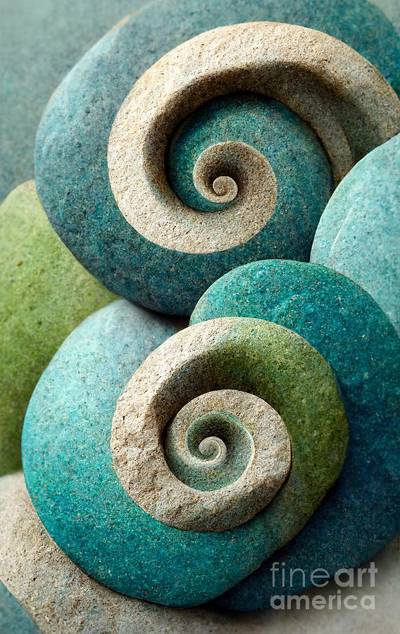 Stone Digital Art - Stone spirals #2 by Sabantha