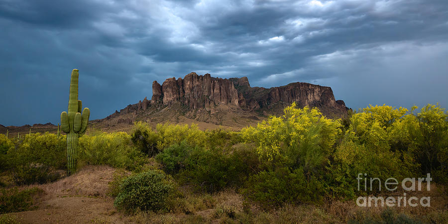 Stormy Superstition Mountains #2 Photograph by Lisa Manifold