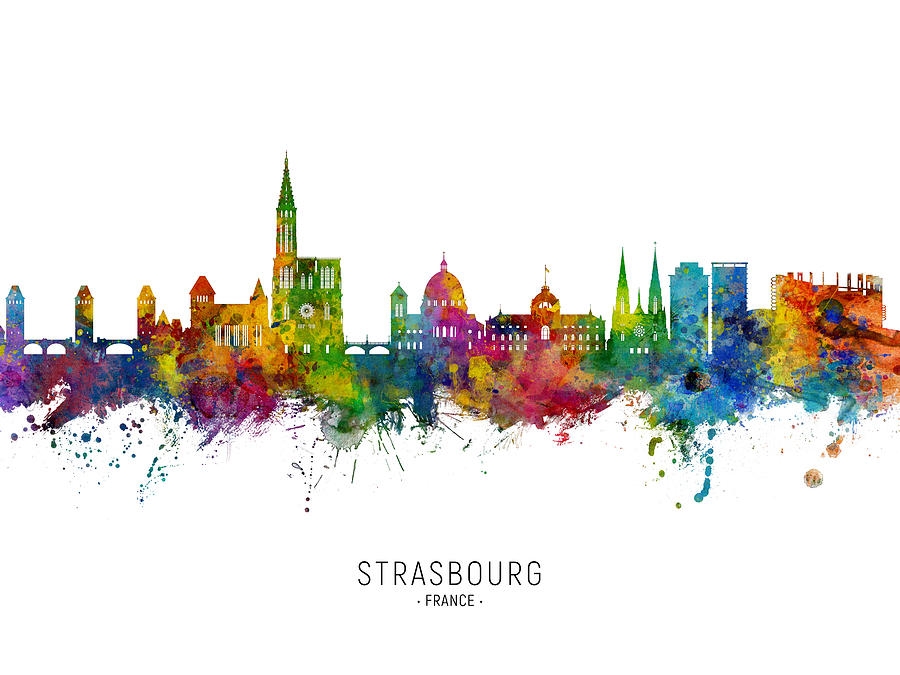 Strasbourg France Skyline #2 Digital Art by Michael Tompsett