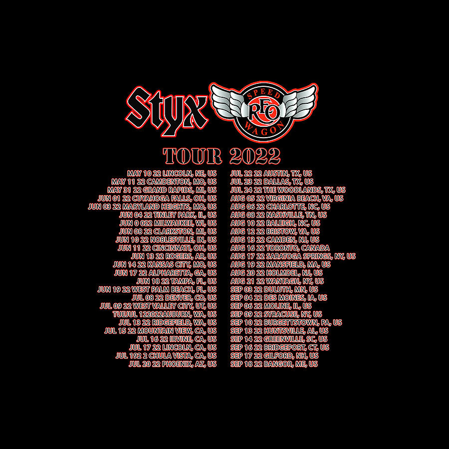 2 STYX WITH REO SPEEDWAGON TOUR 2022 Back Digital Art by Firse Bella