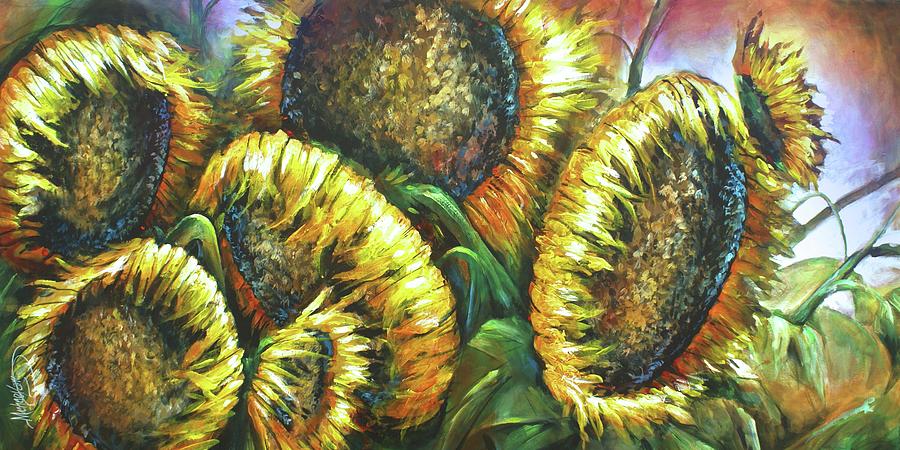 Sunflowers Painting by Michael Lang