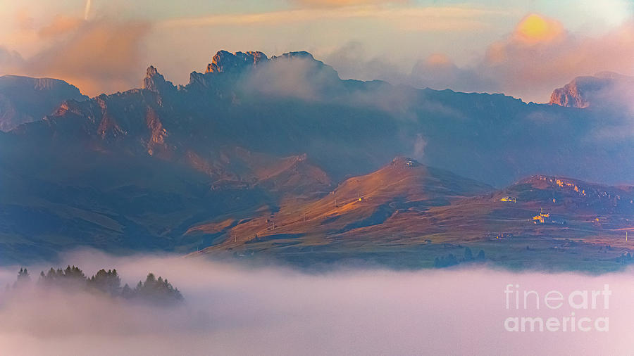 Sunrise at Alpe di Siusi #2 Photograph by Henk Meijer Photography