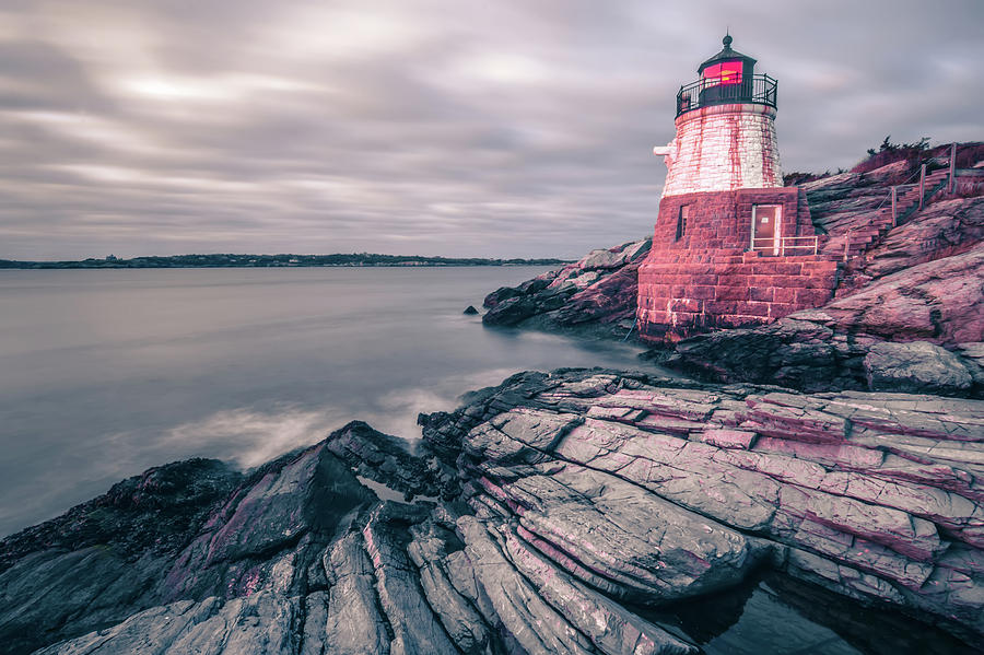 Sunset In Newport Rhode Island At Castle Hill Lighthouse #2 Photograph by Alex Grichenko