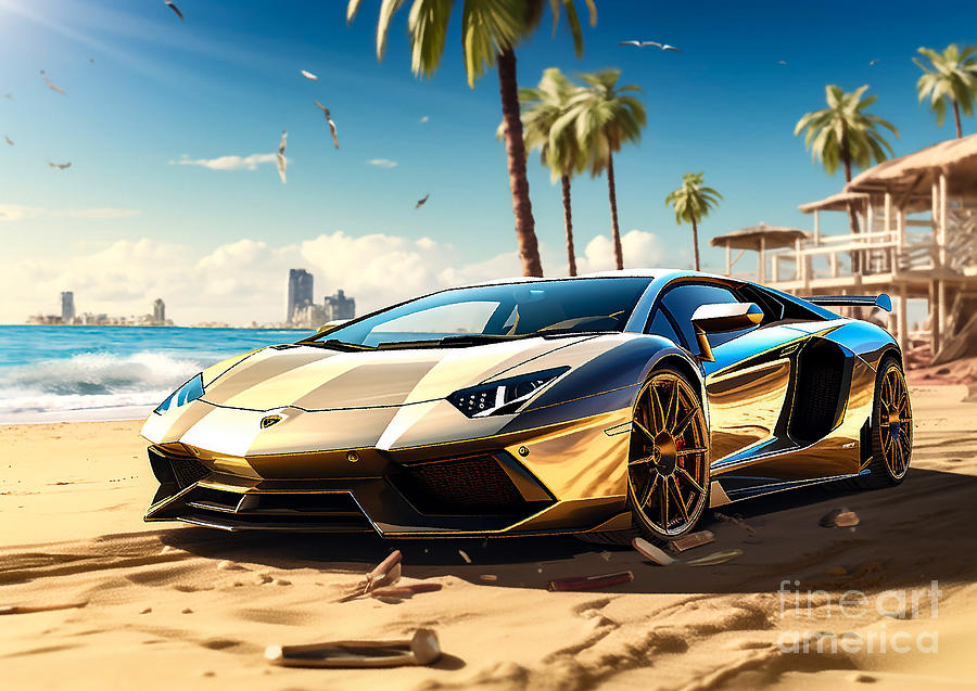 Super car Lamborghini Aventador SVJ Drawing by Destiney Sullivan - Fine ...