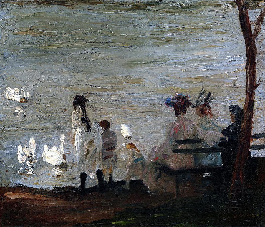 Swans In Central Park Painting