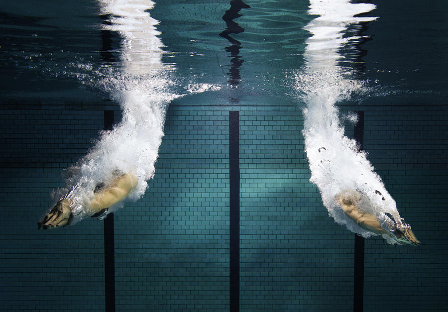 2 Swimmers Starting Photograph by Henrik Sorensen