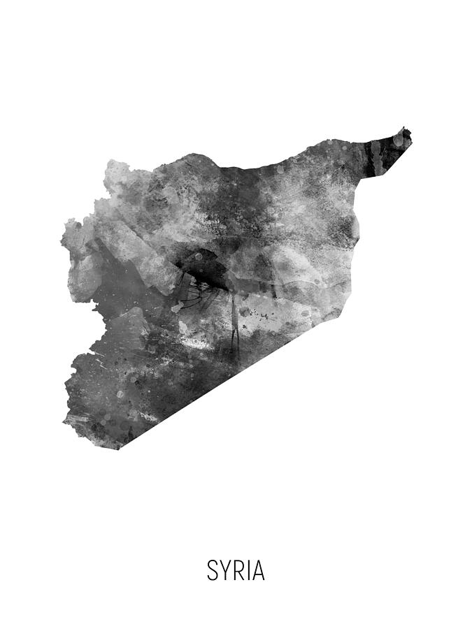 Syria Watercolor Map #2 Digital Art by Michael Tompsett