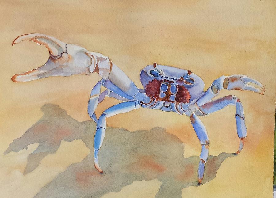 Crab Painting - Talk to the Claw #2 by Judy Mercer
