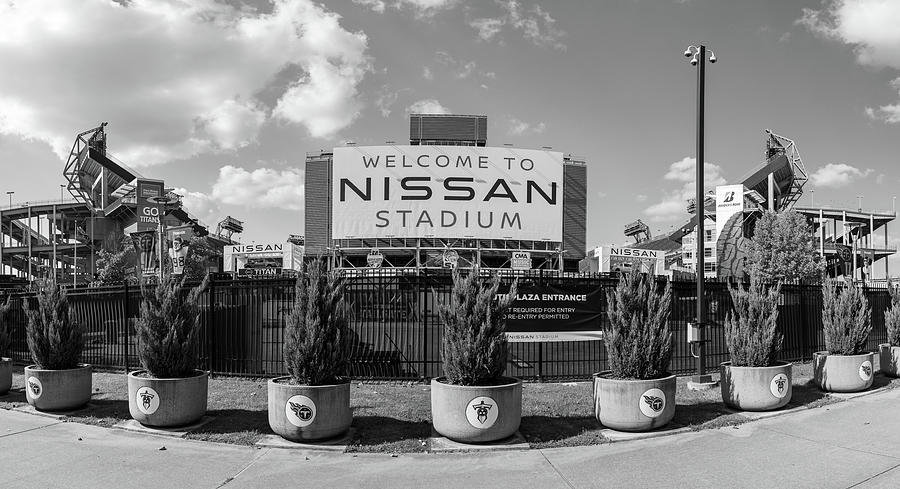 Tennessee Titians Nissan Stadium in Nashville Tennessee in black and white #2 Photograph by Eldon McGraw
