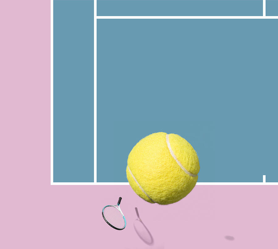 Tennis racket and tennis ball #2 Photograph by Yagi Studio