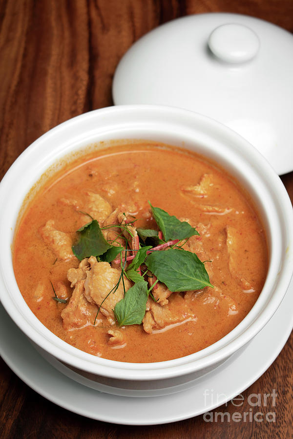 Thai Spicy Panang Pork Curry With Coconut Milk Photograph
