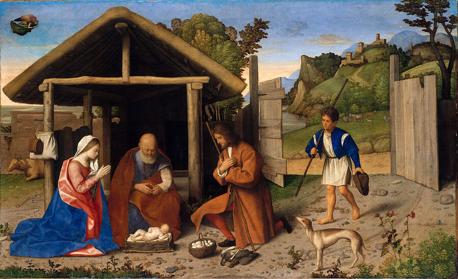 Landscape Painting - The Adoration of the Shepherds #3 by Vincenzo Catena