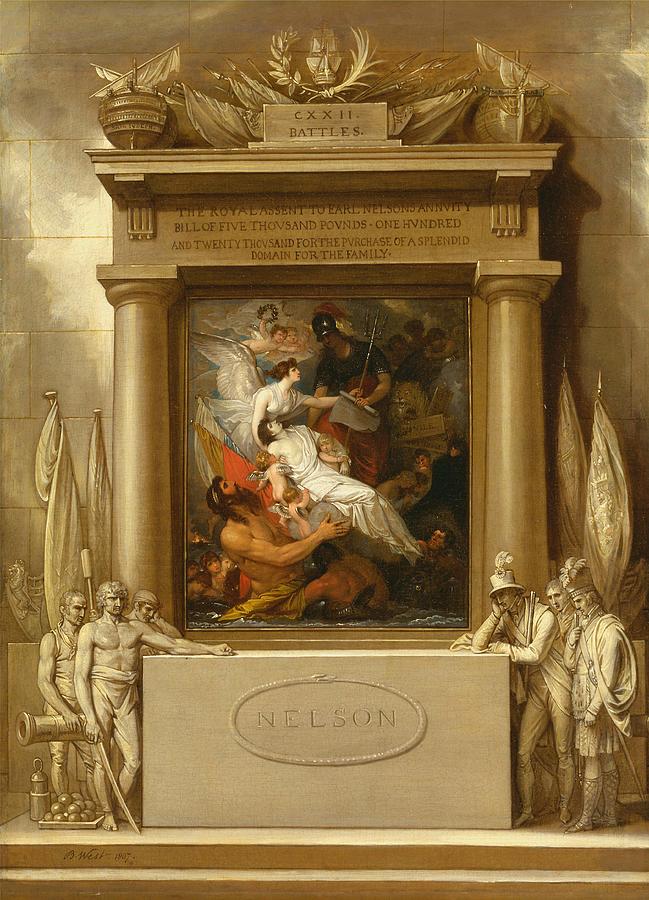The Apotheosis of Nelson #3 Painting by Benjamin West