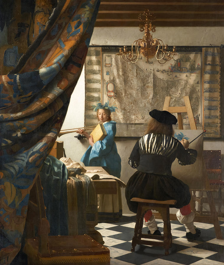 The Art of Painting by Jan Vermeer Painting by Mango Art The Art of Painting by Jan Vermeer Painting by Mango Art