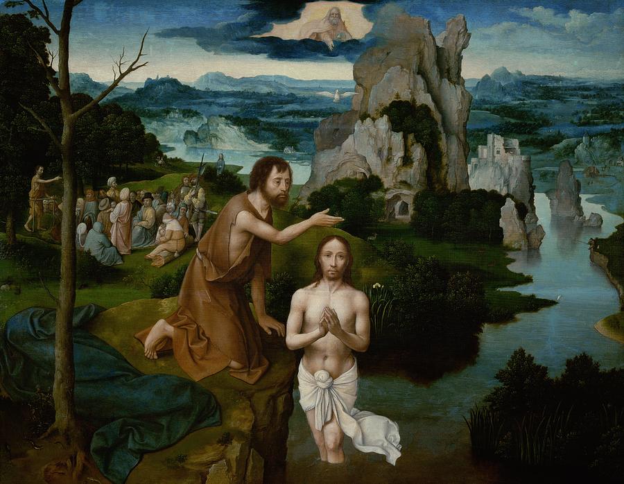 Joachim Patinir Painting - The Baptism of Christ  #2 by Joachim Patinir